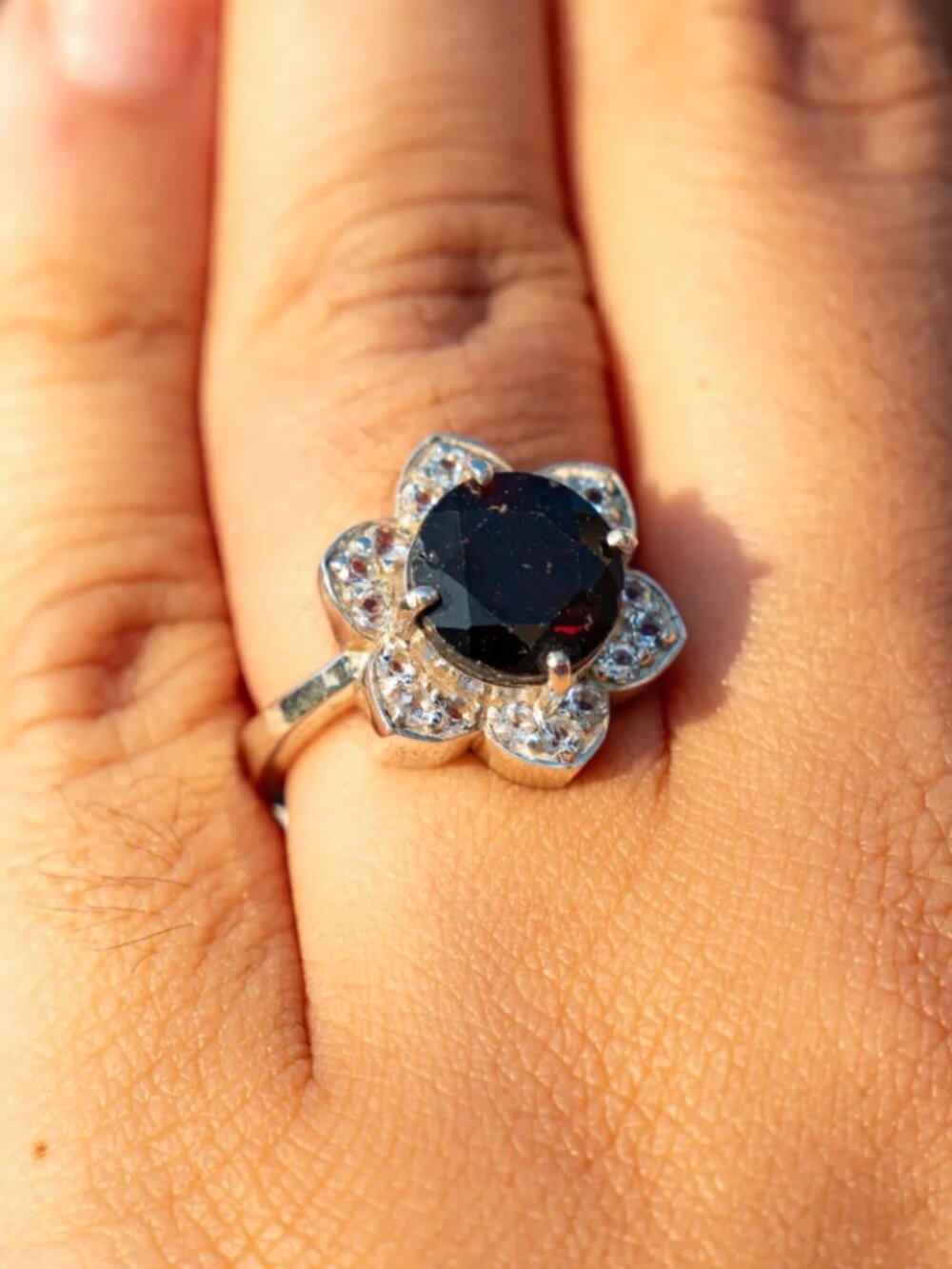 Natural 5.10 ct Garnet Ring US Size 7 Birthstone January Zodiac Engagement gift